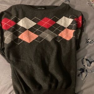 Pink and gray sweater vest